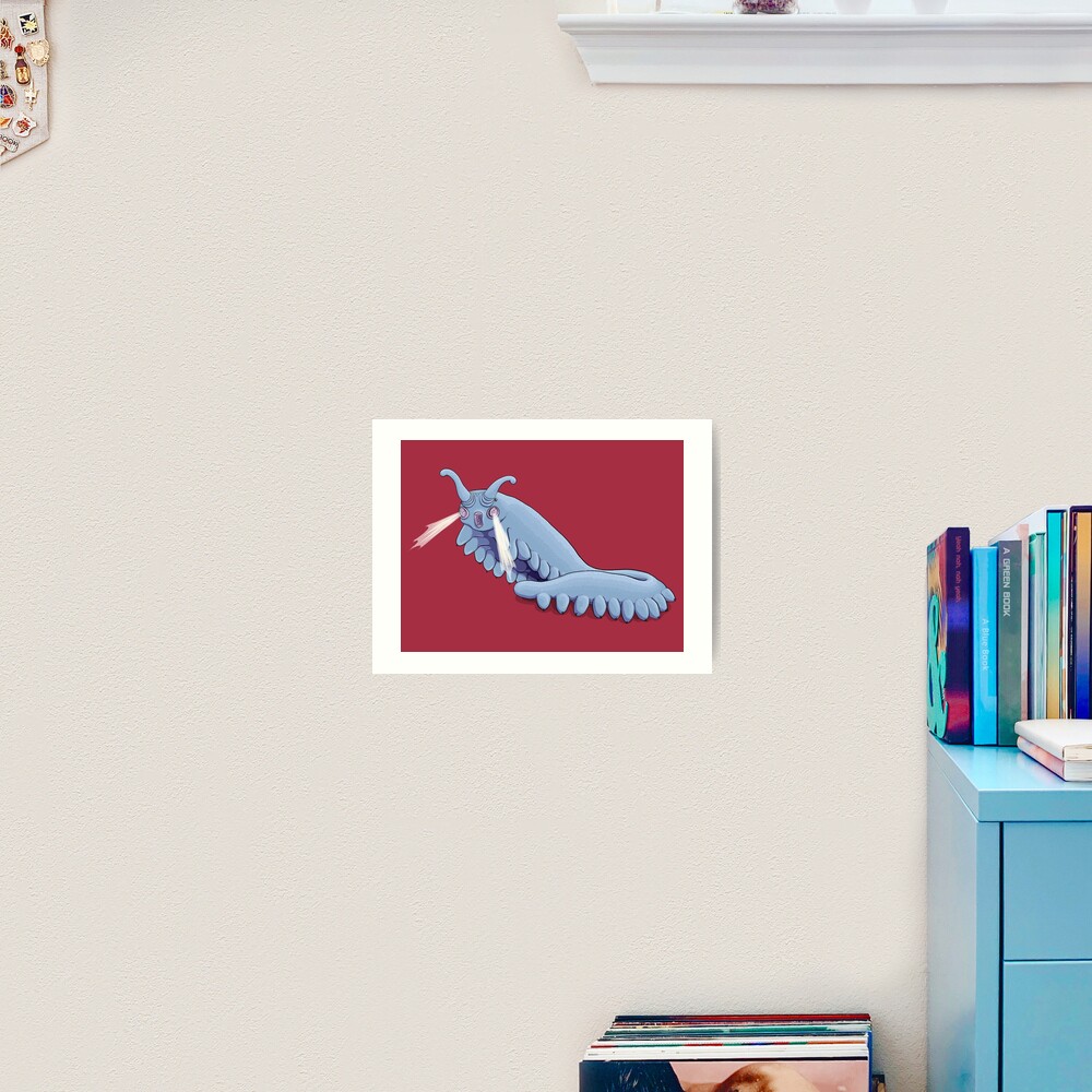 Blue Onychophora velvet worm Art Print