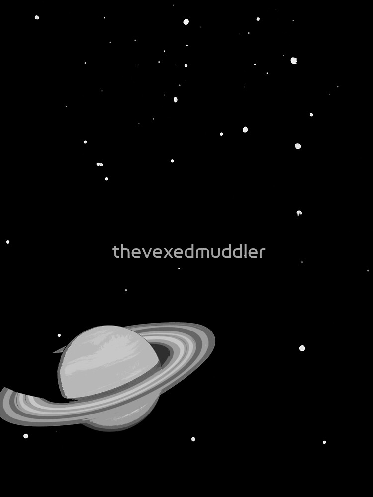 Black and White Saturn by thevexedmuddler
