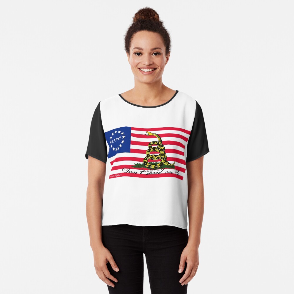 Betsy Ross-Gadsden Flag Chiffon Top