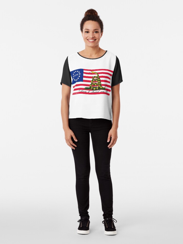 Alternate view of Betsy Ross-Gadsden Flag Chiffon Top