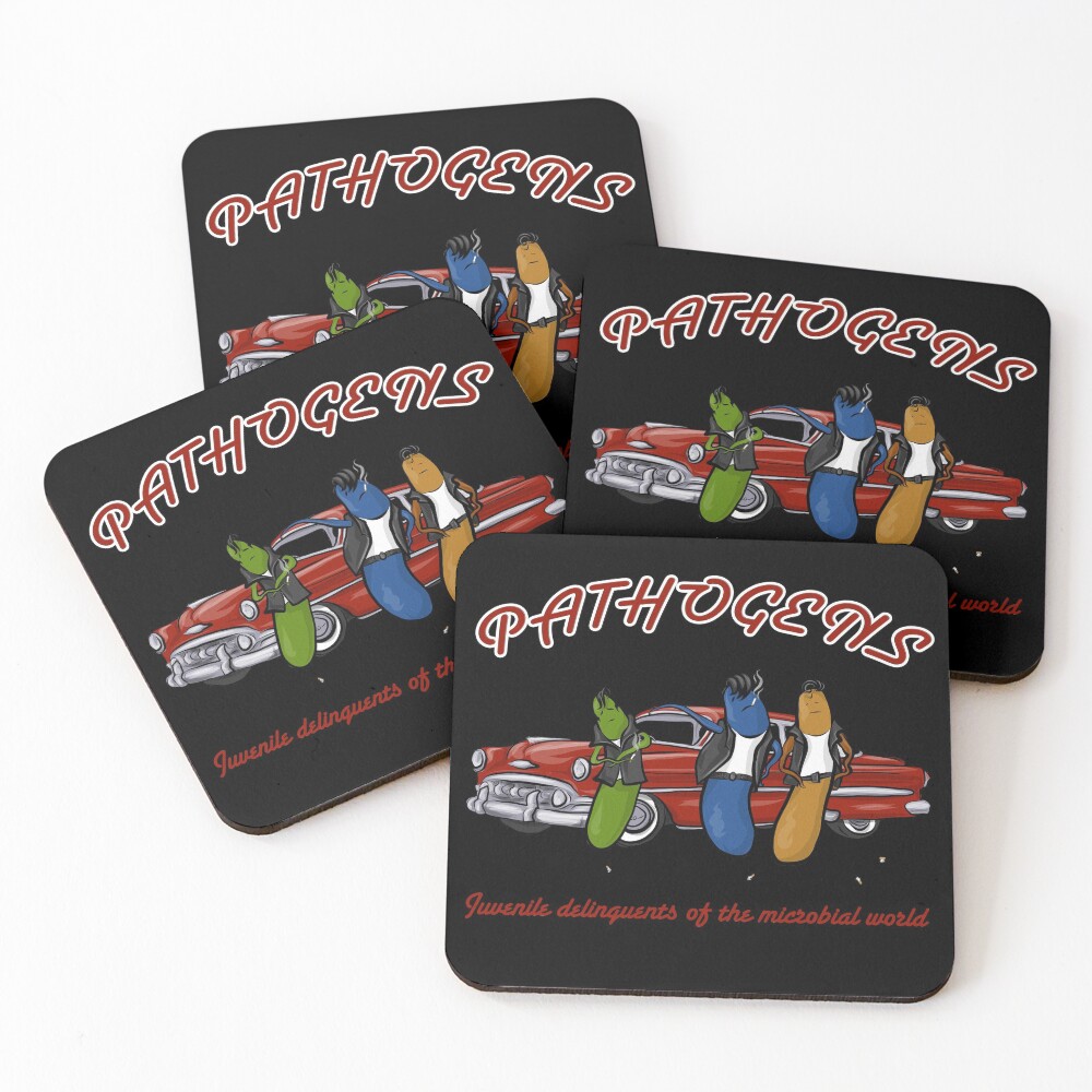 Greaser Pathogens Coasters (Set of 4)