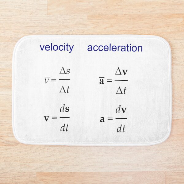 #Velocity, #Acceleration, #Physics, #Mechanics Bath Mat