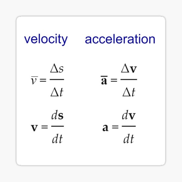 #Velocity, #Acceleration, #Physics, #Mechanics Sticker