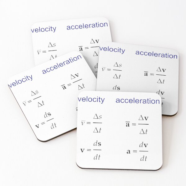 #Velocity, #Acceleration, #Physics, #Mechanics Coasters (Set of 4)