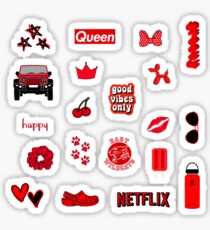 red aesthetic stickers redbubble