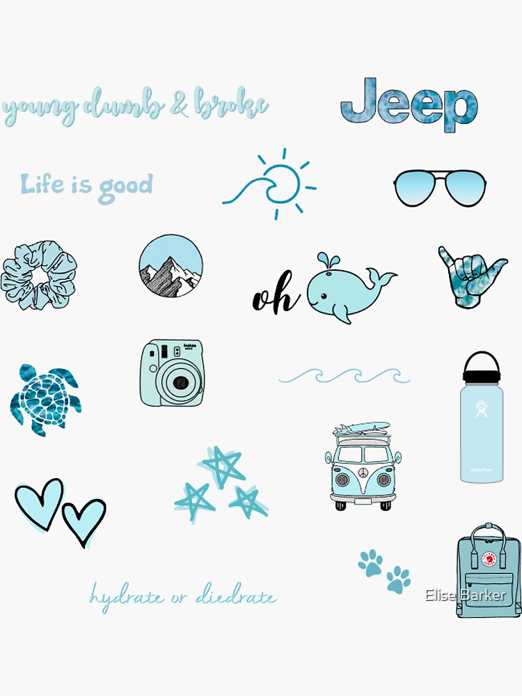  Blue Sticker Pack  Sticker  by elisebarker Redbubble