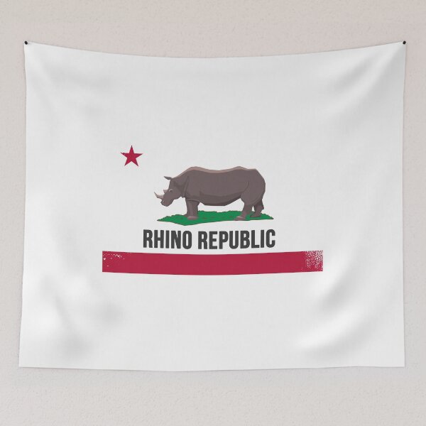 Item preview, Rhino Republic with Rhinoceros California Republic Flag Style designed and sold by TeagoShirts.
