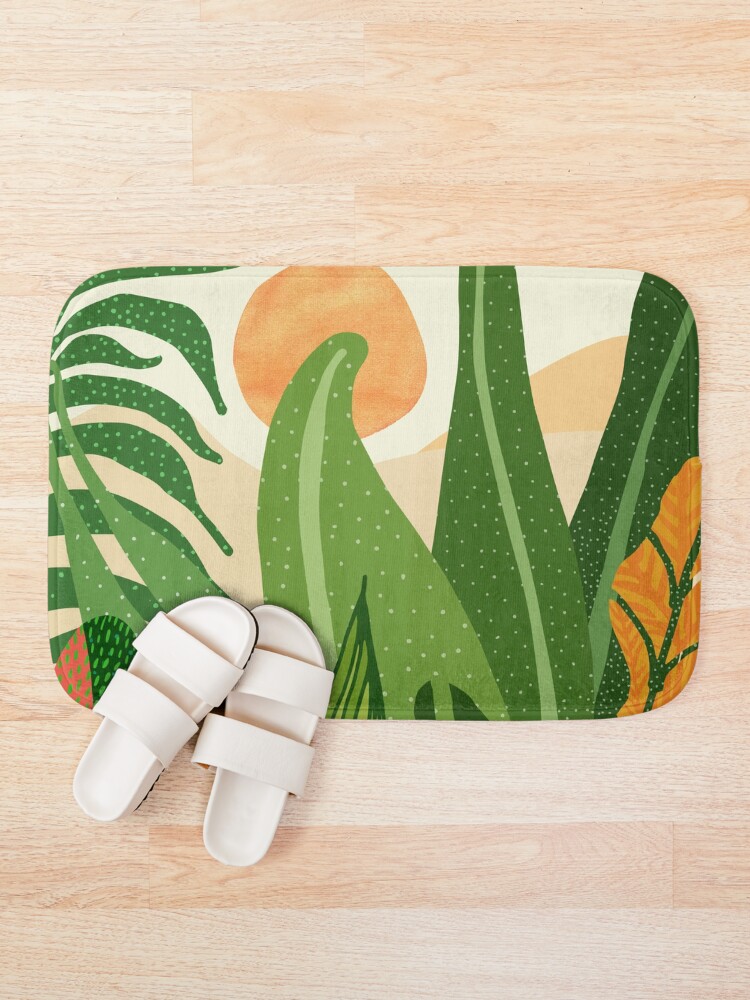 "Jungle Evening" Bath Mat for Sale by moderntropical Redbubble