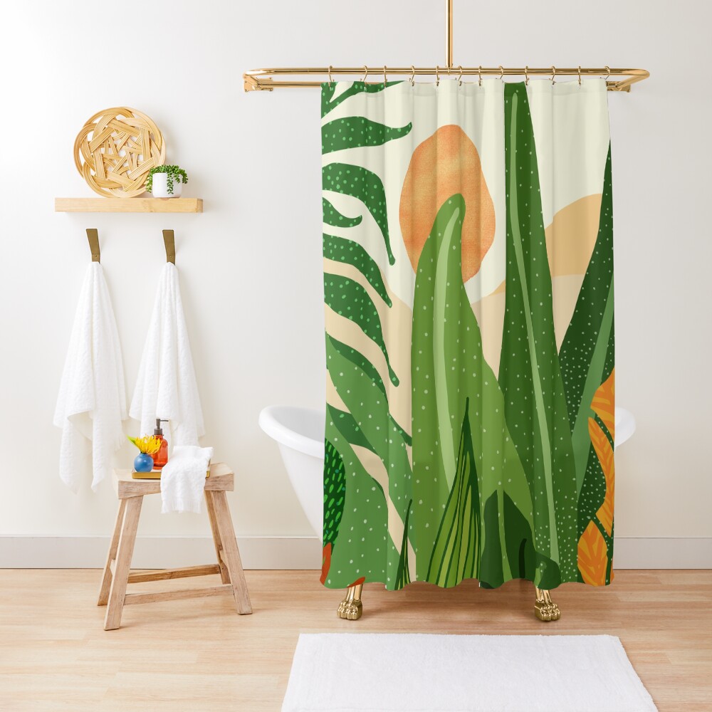 "Jungle Evening" Shower Curtain by moderntropical Redbubble