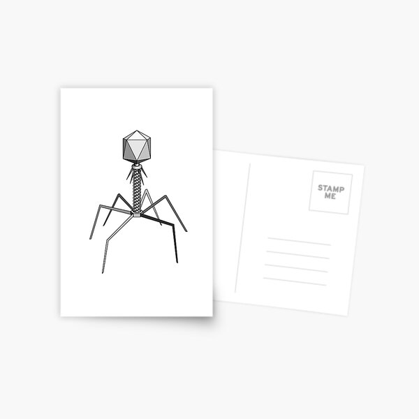 T4 bacteriophage virus Postcard