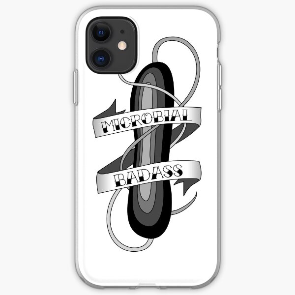 Microbial Badass Tattoo - black and white iPhone Soft Case