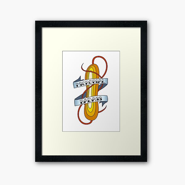 Microbial Badass Tattoo - full colour Framed Art Print