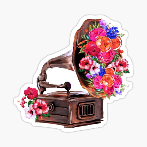 Item preview,  The phonograph and the flowers designed and sold by Pintarrajearte.