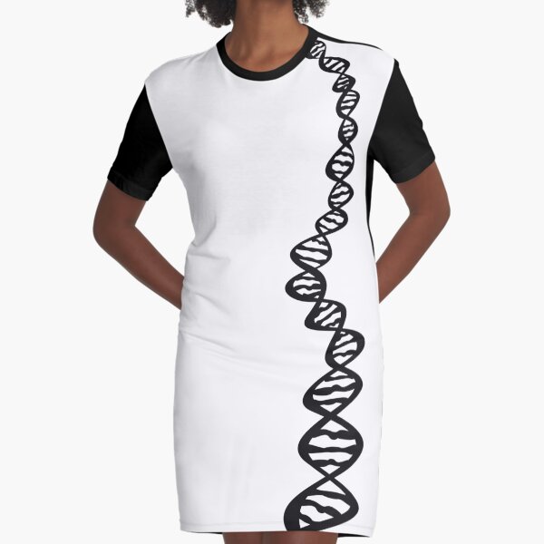 DNA strand - black Graphic T-Shirt Dress