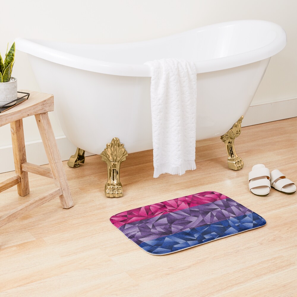 Abstract Bisexual Flag Bath Mat