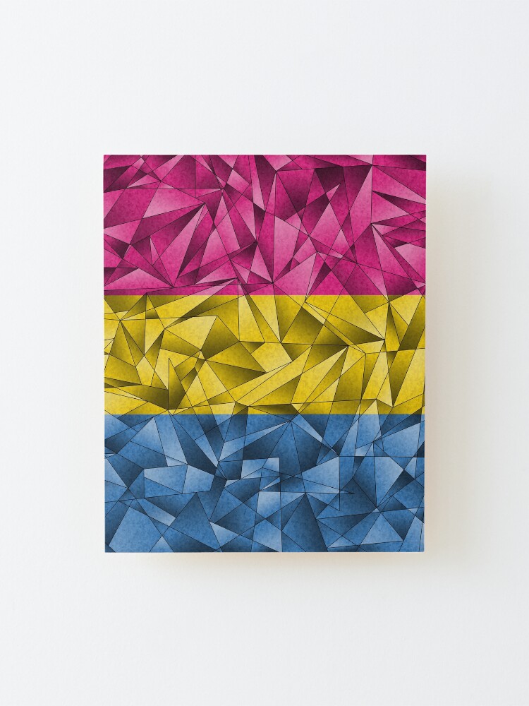 Alternate view of Abstract Pansexual Flag Mounted Print