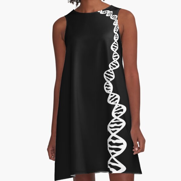 DNA strand - white A-Line Dress