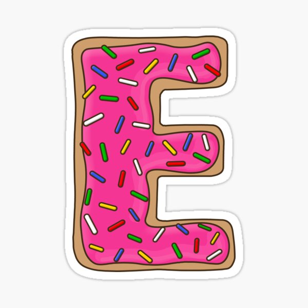 Donut Letter E Sticker