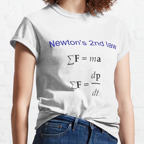 #Newton's Second Law, #NewtonsSecondLaw #Equation of #Motion, Velocity, Acceleration, Physics, Mechanics Classic T-Shirt