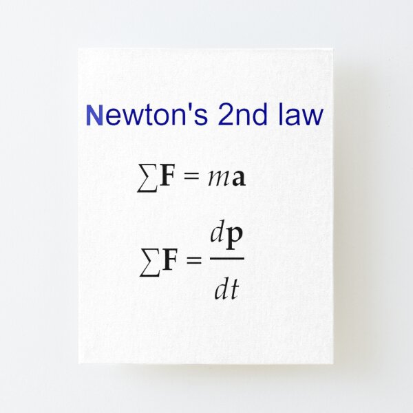 #Newton's Second Law, #NewtonsSecondLaw #Equation of #Motion, Velocity, Acceleration, Physics, Mechanics Canvas Mounted Print