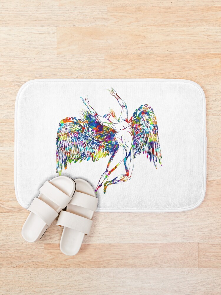 Alternate view of ICARUS THROWS THE HORNS - paint splotches *awesome UNLISTED designs in my portfolio* Bath Mat