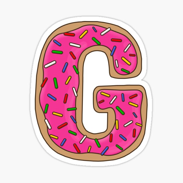 Small Letter G Stickers 1/2 Round