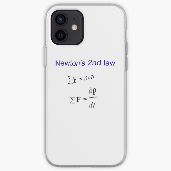 #Newton's Second Law, #NewtonsSecondLaw #Equation of #Motion, Velocity, Acceleration, Physics, Mechanics iPhone Soft Case