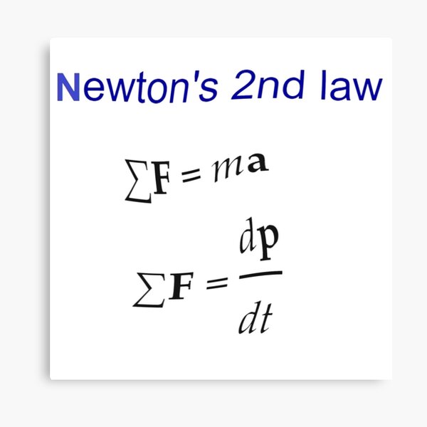 #Newton's Second Law, #NewtonsSecondLaw #Equation of #Motion, Velocity, Acceleration, Physics, Mechanics Canvas Print