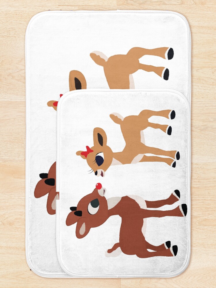 Alternate view of Classic Rudolph and Clarice - © GraphicLoveShop Bath Mat