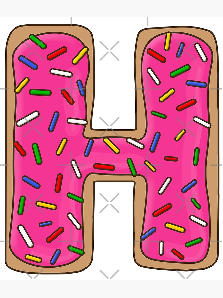 donut letter h canvas print by mynameisliana redbubble
