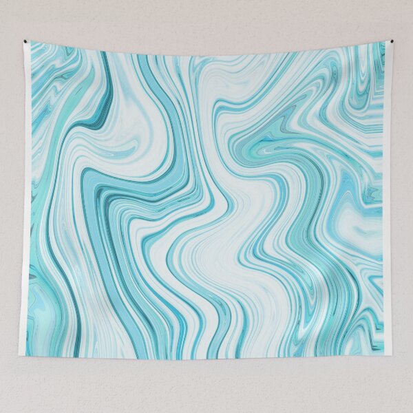 Item preview, Fluid Painting Wave pattern turquoise and blue designed and sold by Patricia Piotrak.