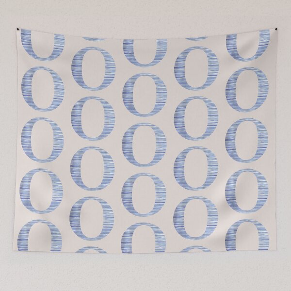 Item preview, Letter O Blue Watercolor Stripes Monogram Initial designed and sold by theartofvikki.