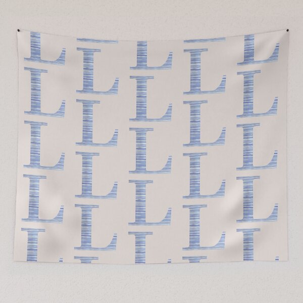 Item preview, Letter L Blue Watercolor Stripes Monogram Initial designed and sold by theartofvikki.