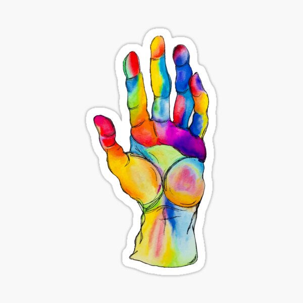Watercolor Hand Sticker