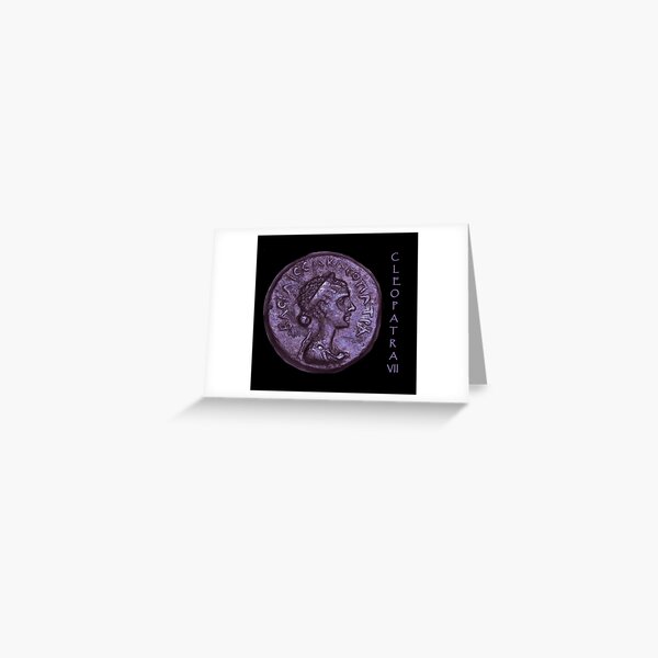 Cleopatra Vii Coin With Cartouche Greeting Card By Willownox7 Redbubble