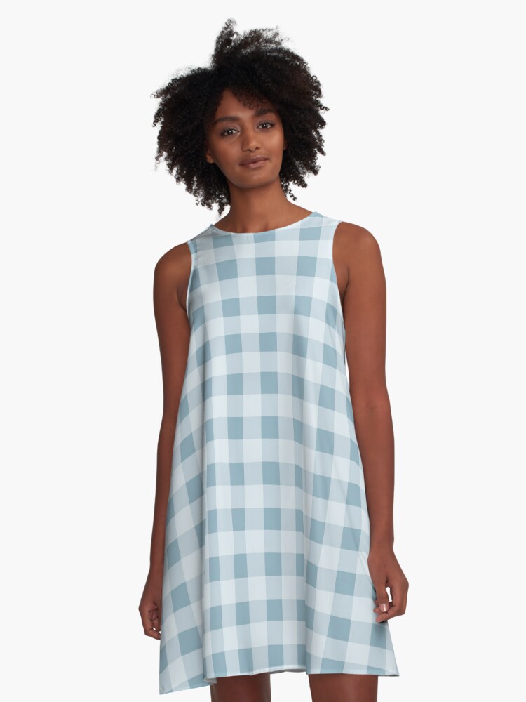 blue buffalo plaid dress