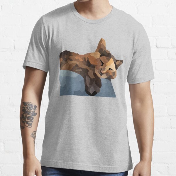 Tortoiseshell / Tortie cat portrait - Low Poly Essential T-Shirt