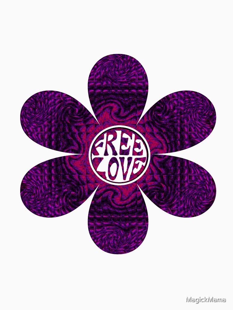 Thumbnail 7 of 7, Classic T-Shirt, Deep Purple Trippy Love Flower designed and sold by MagickMama.
