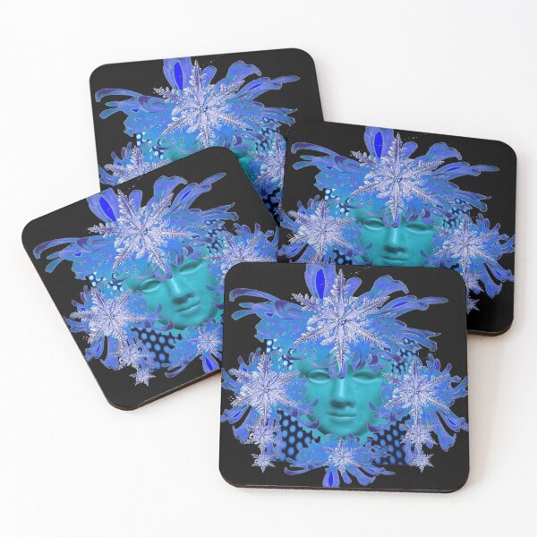 Item preview,   BLACK & BLUE MARDI GRAS ABSTRACT SNOWFLAKES FACE MASK  designed and sold by sharlesart.