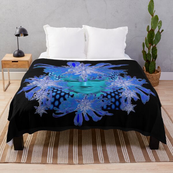 Item preview, BLACK & BLUE MARDI GRAS ABSTRACT SNOWFLAKES FACE MASK designed and sold by sharlesart.
