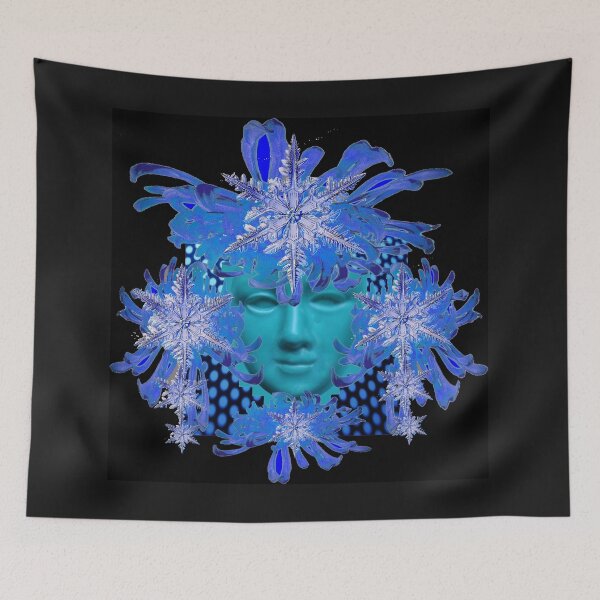 Item preview,   BLACK & BLUE MARDI GRAS ABSTRACT SNOWFLAKES FACE MASK  designed and sold by sharlesart.