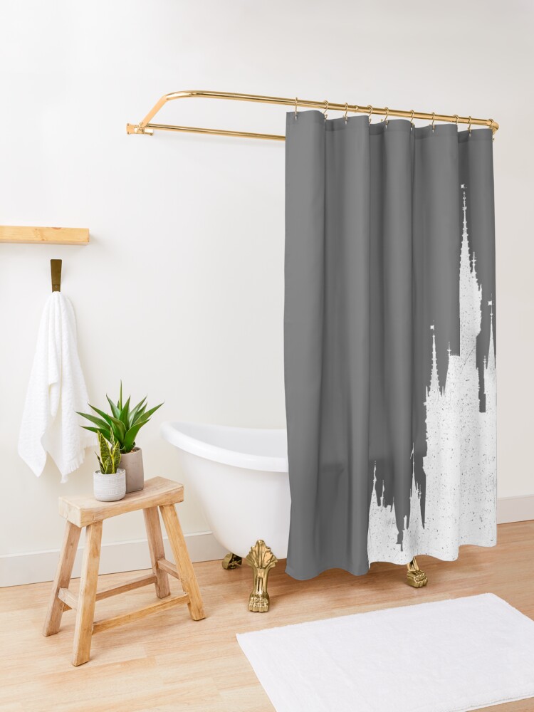 Alternate view of Magic Castle Silhouette Vintage Shower Curtain