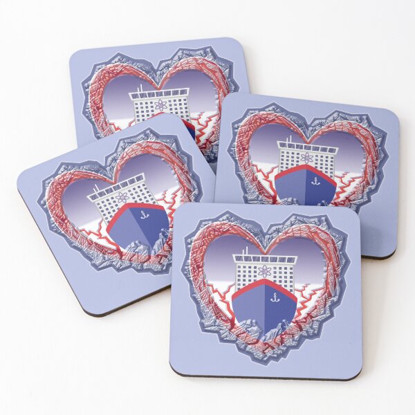 Item preview, Atomic Icebreaker Ship Breaking Ice of the Heart. illustration. designed and sold by GiorgioN.