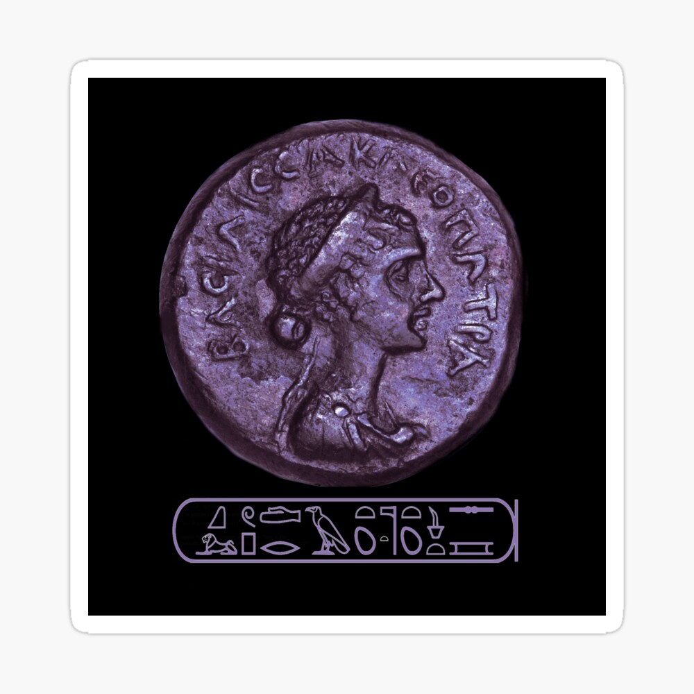 Cleopatra Vii Coin With Cartouche Greeting Card By Willownox7 Redbubble