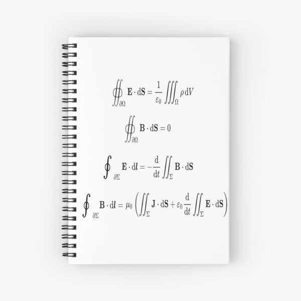 Maxwell's equations, #Maxwells, #equations, #MaxwellsEquations, Maxwell, equation, MaxwellEquations, #Physics, Electricity, Electrodynamics, Electromagnetism Spiral Notebook