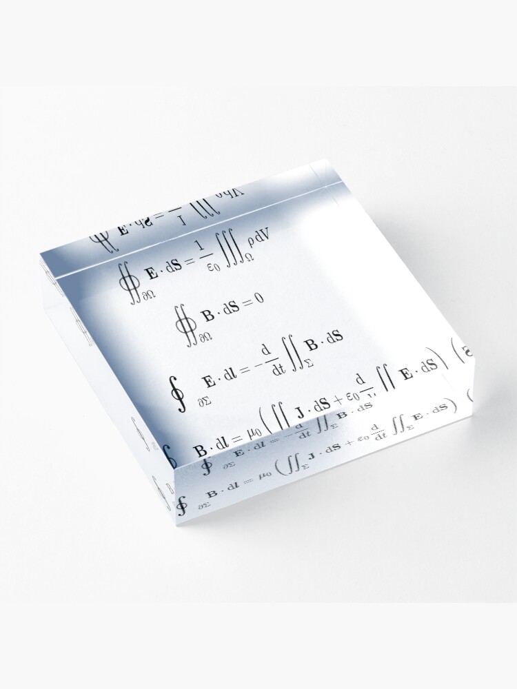 Alternate view of Maxwell's equations, #Maxwells, #equations, #MaxwellsEquations, Maxwell, equation, MaxwellEquations, #Physics, Electricity, Electrodynamics, Electromagnetism Acrylic Block