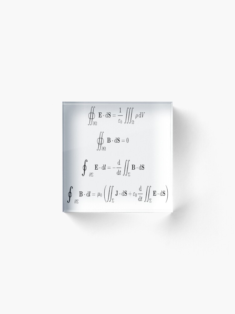 Alternate view of Maxwell's equations, #Maxwells, #equations, #MaxwellsEquations, Maxwell, equation, MaxwellEquations, #Physics, Electricity, Electrodynamics, Electromagnetism Acrylic Block