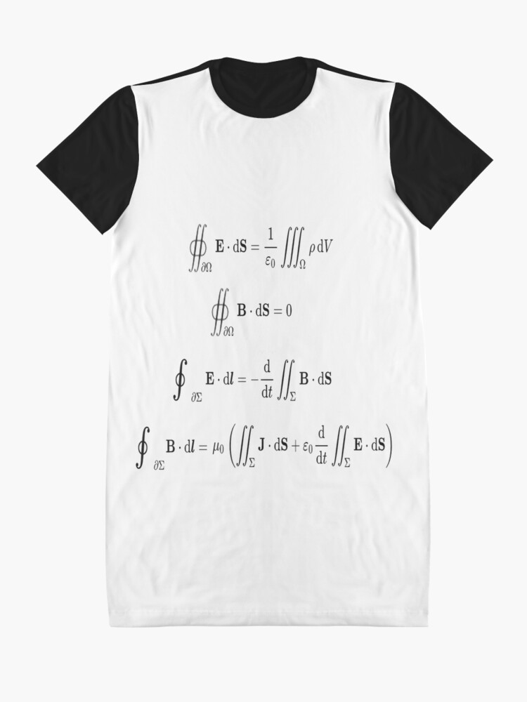 Alternate view of Maxwell's equations, #Maxwells, #equations, #MaxwellsEquations, Maxwell, equation, MaxwellEquations, #Physics, Electricity, Electrodynamics, Electromagnetism Graphic T-Shirt Dress