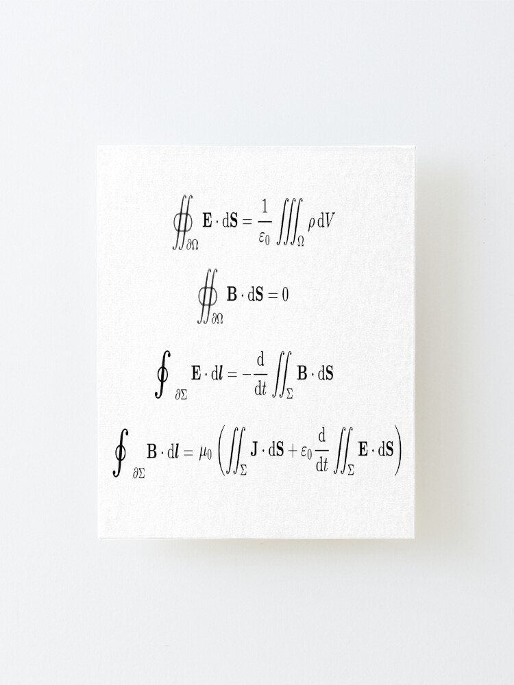 Alternate view of Maxwell's equations, #Maxwells, #equations, #MaxwellsEquations, Maxwell, equation, MaxwellEquations, #Physics, Electricity, Electrodynamics, Electromagnetism Mounted Print