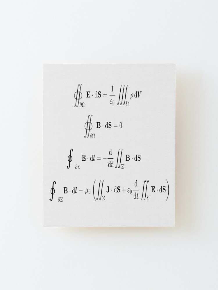 Alternate view of Maxwell's equations, #Maxwells, #equations, #MaxwellsEquations, Maxwell, equation, MaxwellEquations, #Physics, Electricity, Electrodynamics, Electromagnetism Mounted Print